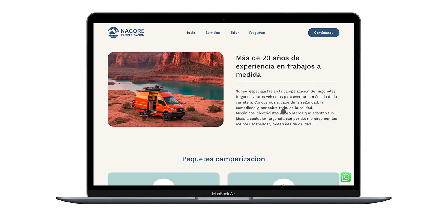 Diseño de imagen corporativa y desarrollo web Nagore