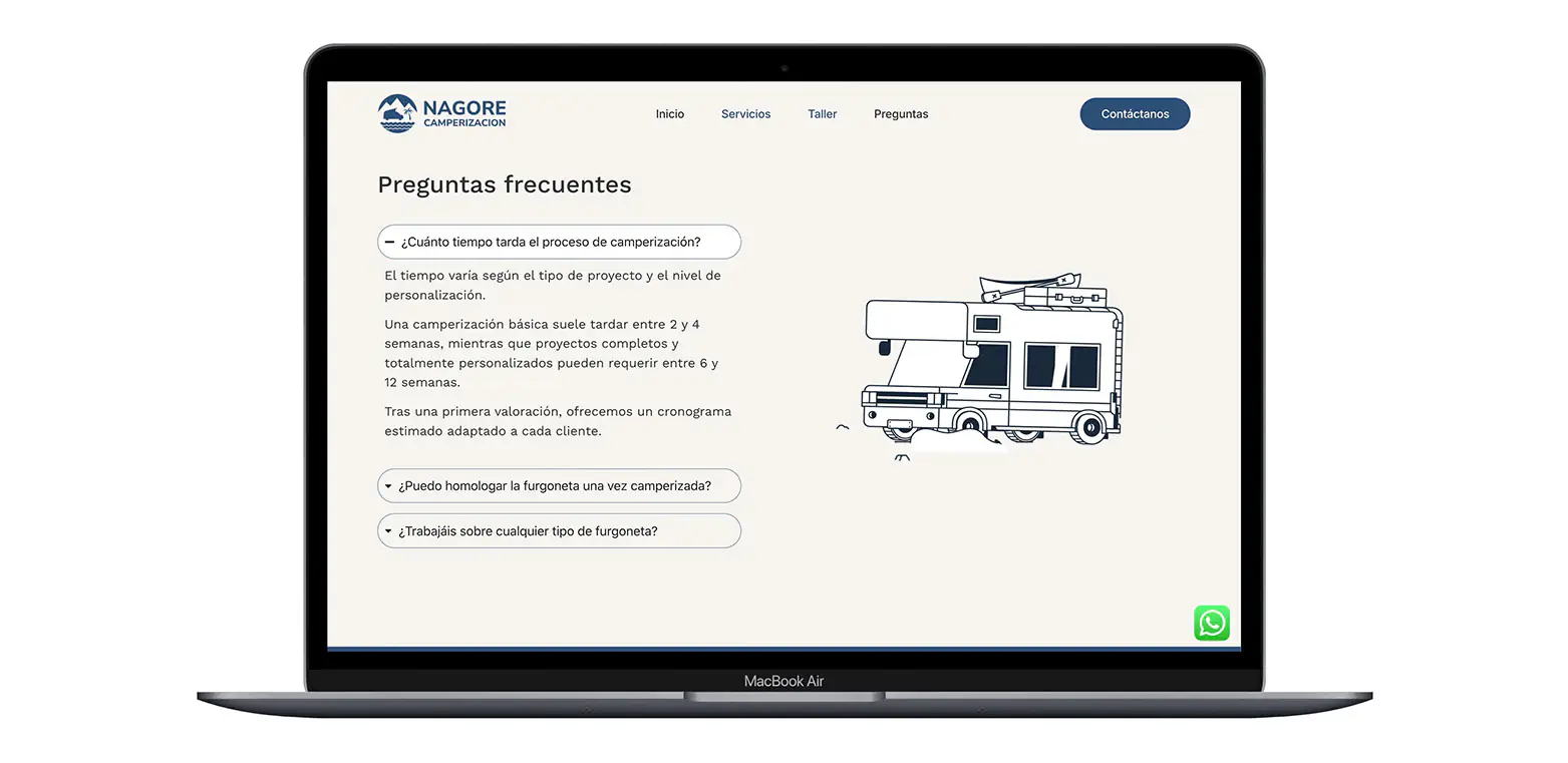 Diseño de imagen corporativa y desarrollo web Nagore