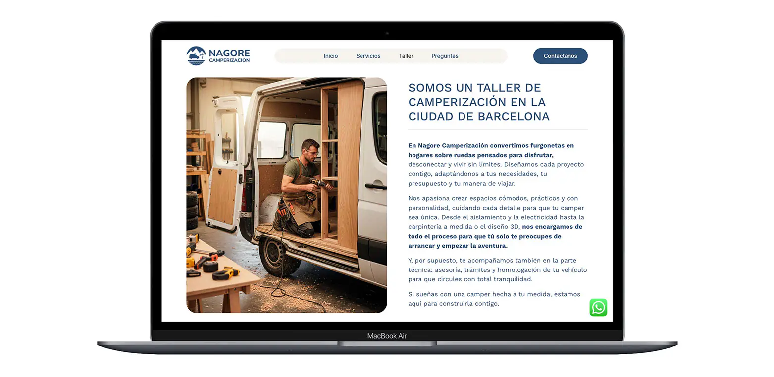 Diseño de imagen corporativa y desarrollo web Nagore