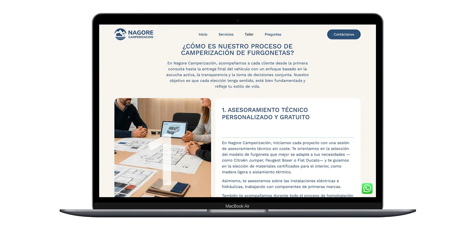 Diseño de imagen corporativa y desarrollo web Nagore
