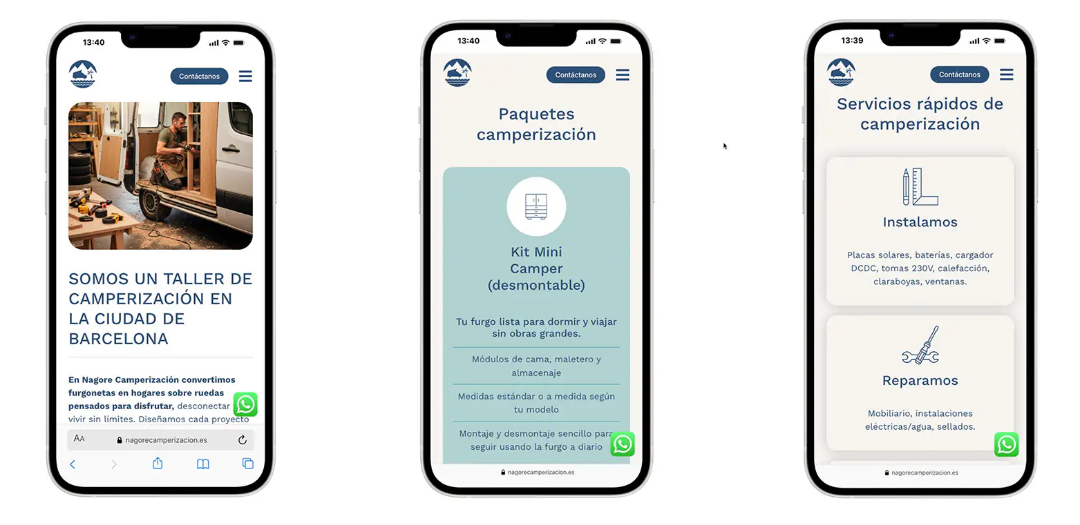Diseño de imagen corporativa y desarrollo web Nagore
